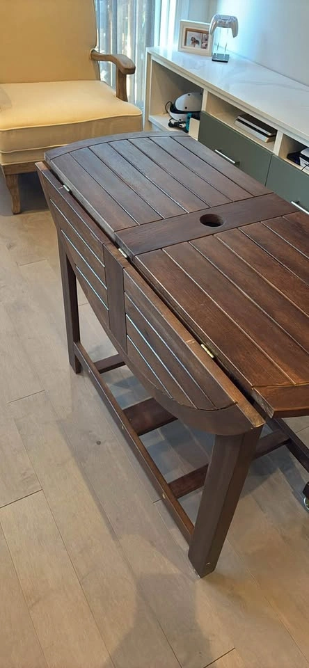 Wooden Round Drop-Leaf Table - photo 5