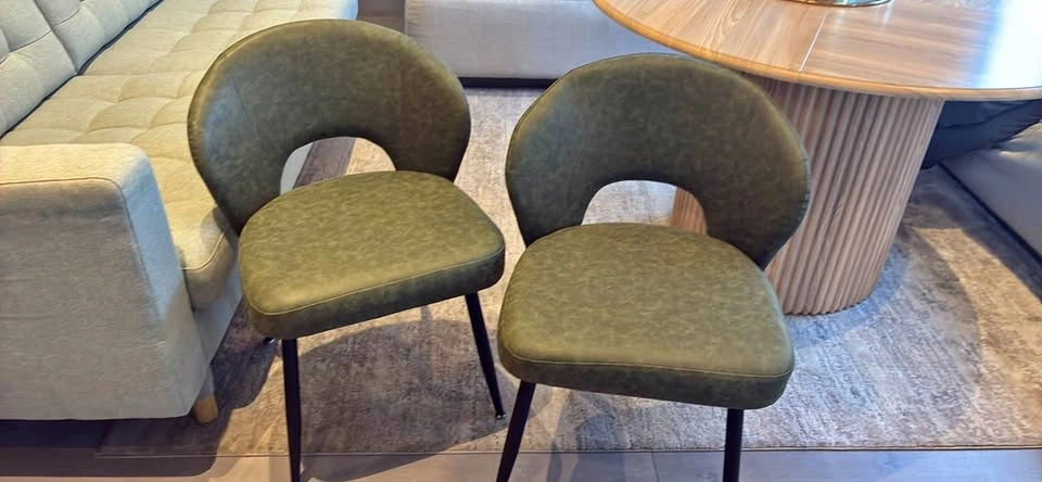 Green Faux Leather Dining Chairs