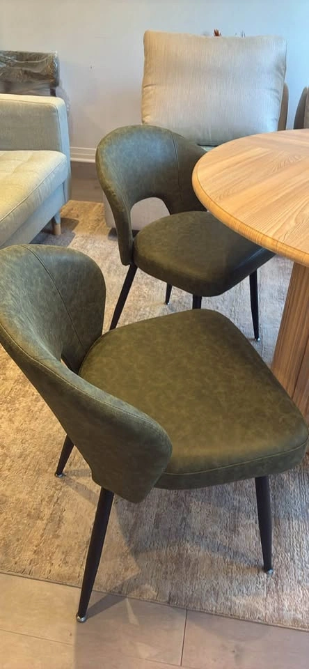 Green Faux Leather Dining Chairs - photo 2