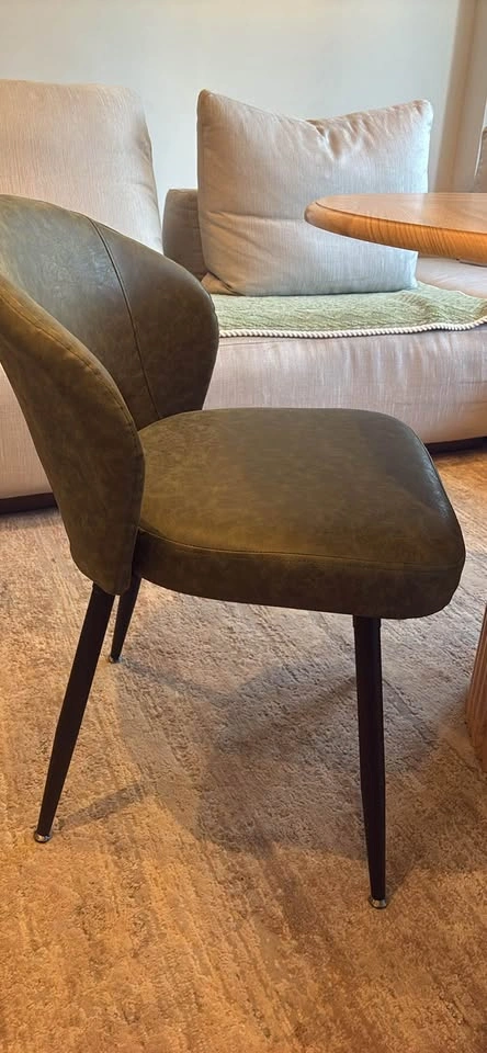 Green Faux Leather Dining Chairs - photo 3