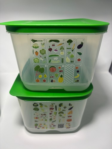Tupperware FridgeSmart Produce Keeper Set 3 Green Vented - photo 2