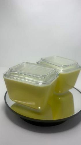 PYREX Verde Yellow 501 B 1 1/2 Cup Refrigerator Dish Set - photo 2
