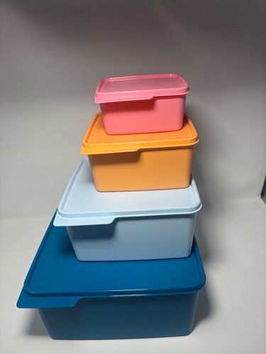 Tupperware KeepTabs 8-Piece Nesting Food Storage Container Set