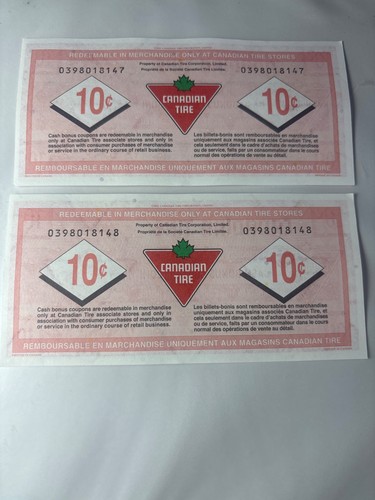 2012 Canadian Tire Money Consecutive Serial Numbers - photo 2