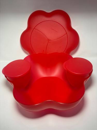 NEW Tupperware Chip N Dip 6 Pc Set Red 4624A 4625A 4626A