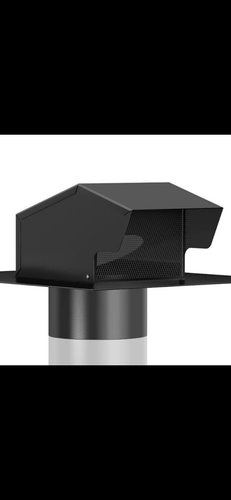 HON&GUAN 8 IN BLACK GALVANIZED STEEL EXHAUST ROOF VENT CAP