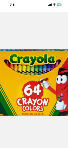 Crayola Crayons, Crayon Box with Sharpener, 64 ct