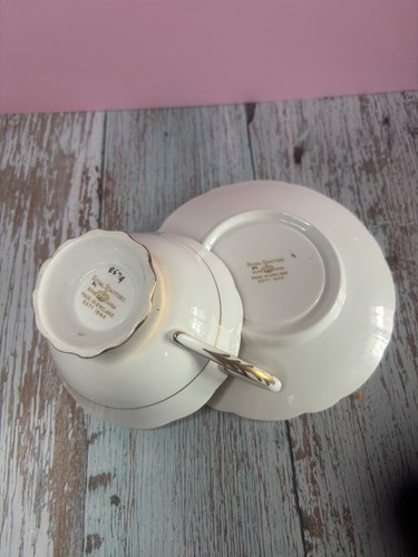 Royal Stafford Bone China Footed Teacup Saucer Gold Poppy - photo 4