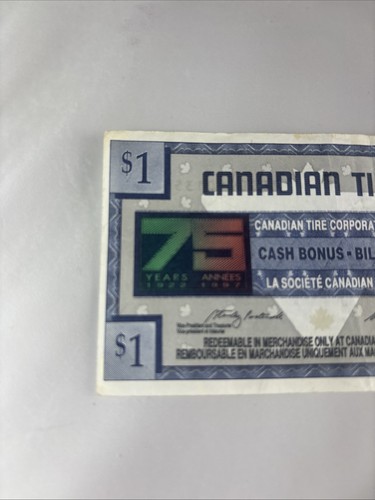 Canadian Tire Money One Dollar Anniversary 1996 - photo 2