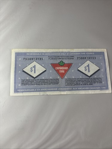 Canadian Tire Money One Dollar Anniversary 1996 - photo 4