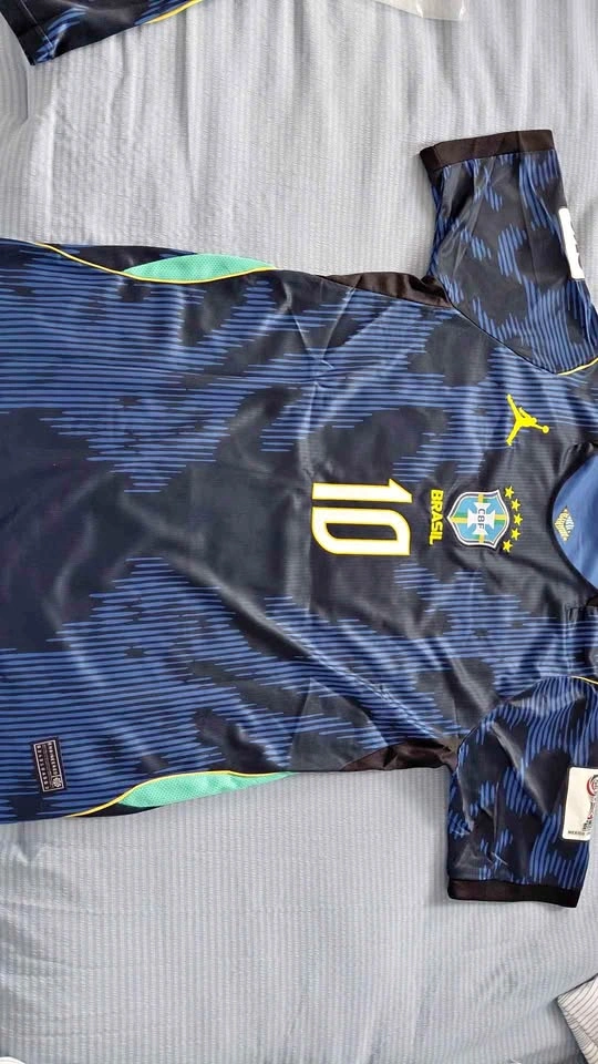 Blue Brazil Neymar Jr #10 Soccer Jersey