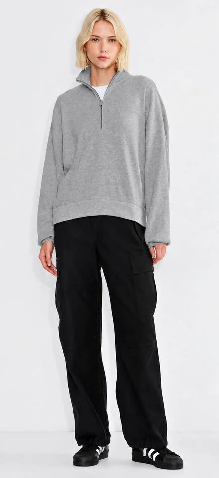 Tna Waffle 1/4 Zip Sweater Size Small Grey