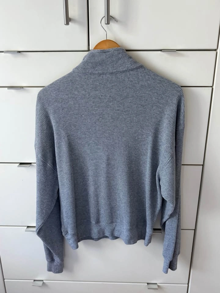 Tna Waffle 1/4 Zip Sweater Size Small Grey - photo 4
