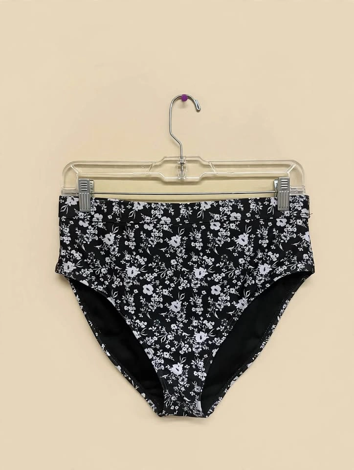 ACX Black Floral High-Waisted Swim Bottom – Size M – Like New