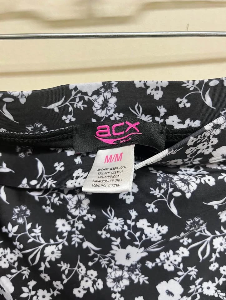 ACX Black Floral High-Waisted Swim Bottom – Size M – Like New - photo 2