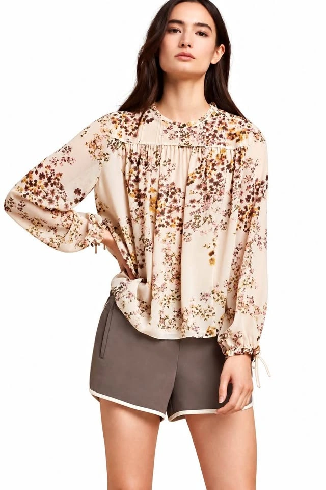 Aritzia Wilfred Lourdes Floral Blouse Size Small
