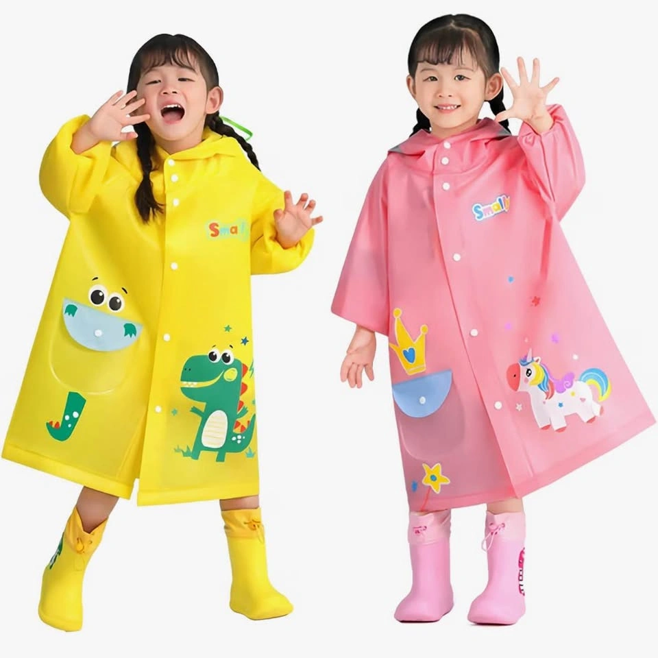 Kids Dinosaur Thick Raincoat Waterproof Hooded Jacket - Size S - photo 2