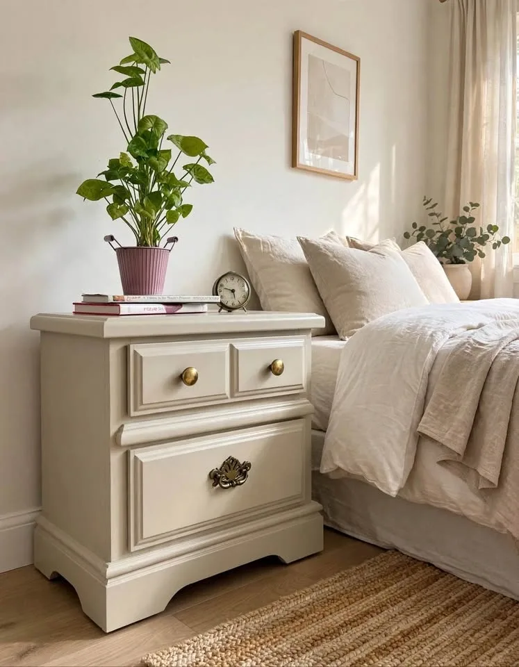 Refinished Vintage Solid Wood Nightstand - photo 3