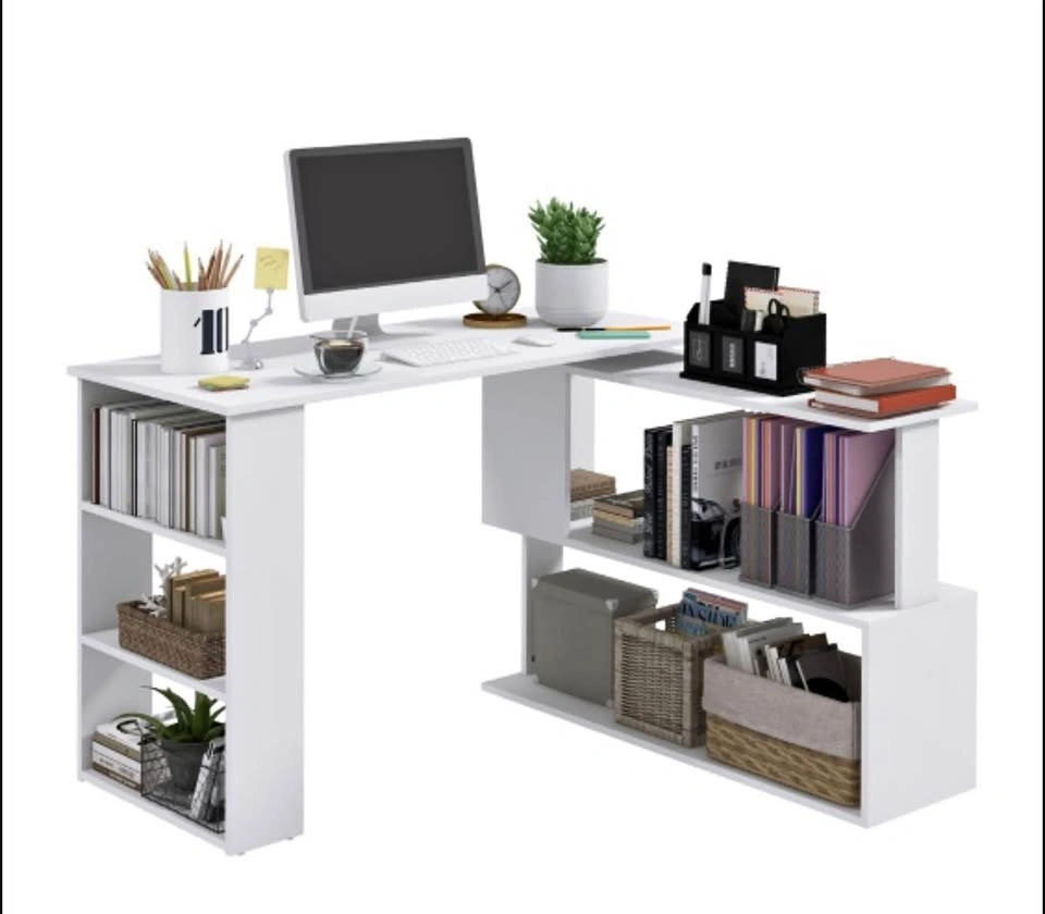 HOMCOM 47" L-Shaped 360 Reversible Computer Desk