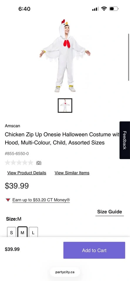 Chicken Zip Up Onesie Halloween Costume, Child Size M 7-8 - photo 2