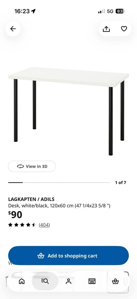 White & Black Desk – 120×60 cm – $50 OBO - photo 4