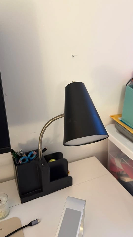 Black Desk Organizer with Built-In LED Lamp & USB Port - photo 2