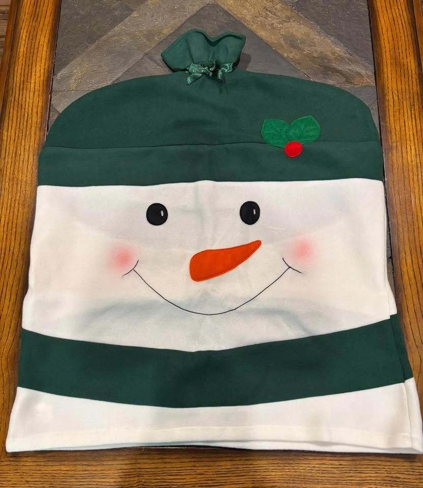 Festive Snowman Christmas Dining Chair Back Covers (2 Sets) - photo 3