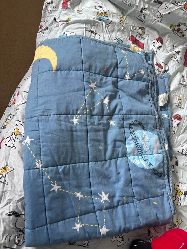 Star Moon Blue Weighted Blanket, 36 x 48 inches, 3lbs - photo 2