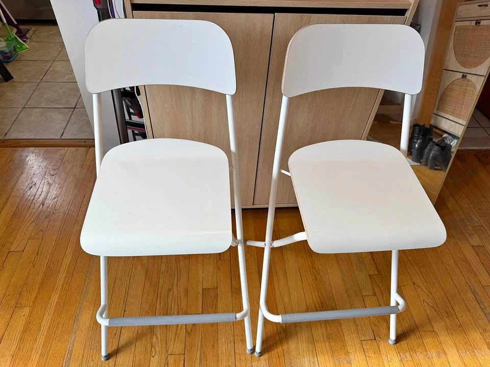 2 IKEA Franklin White Counter Stools