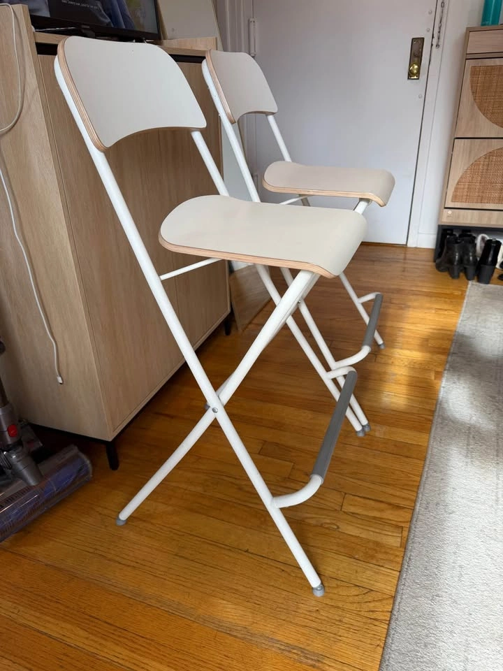 2 IKEA Franklin White Counter Stools - photo 2