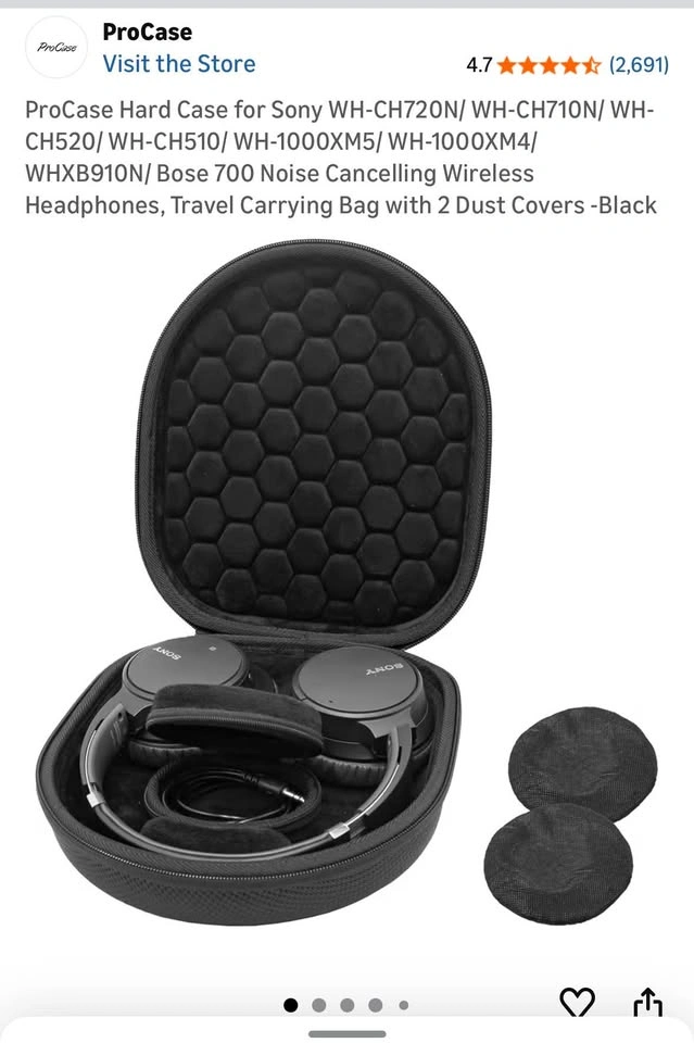 Sony Noise Cancelling Headphones + Travel Case + Stand - photo 5