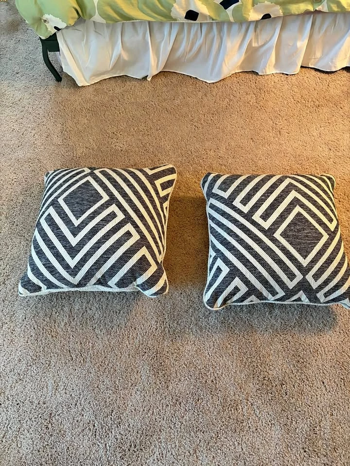 Beautiful light and dark gray pillows