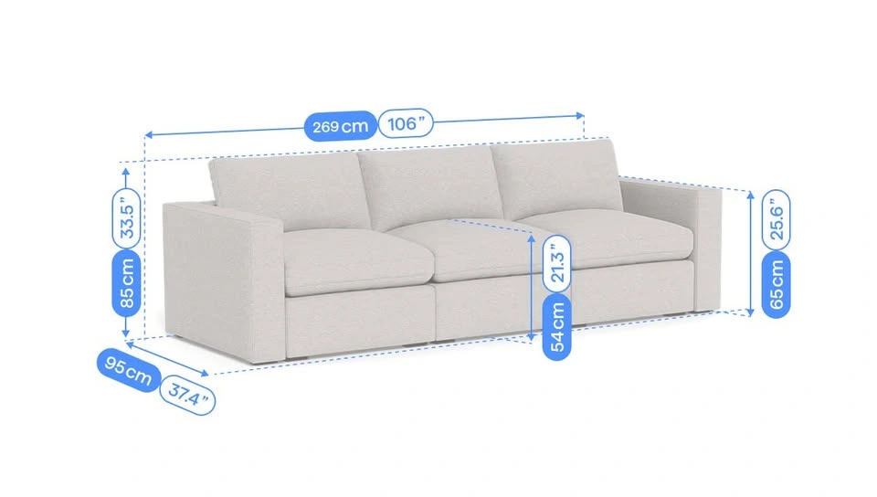 Cozey Ciello 3-Seat Modular Sofa + Ottoman — Snowdrift - photo 5