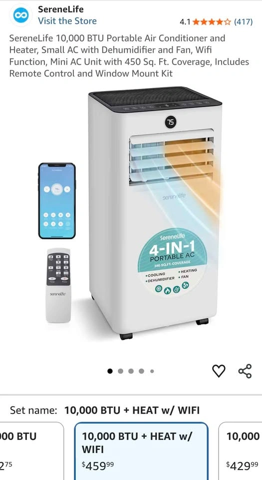 MOVING SALE- Portable AC Serenelife 10,000 BTU cooling power - photo 5