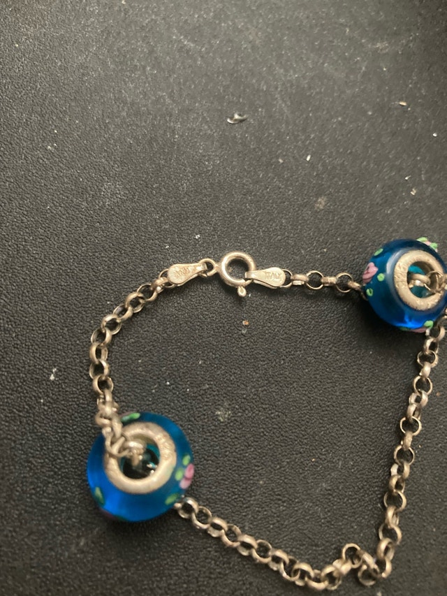 silver bracelet stamped