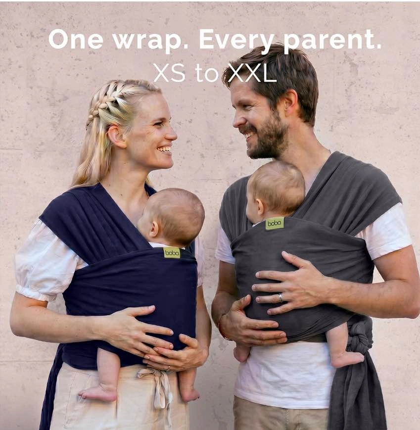 Boba Baby Wrap Carrier - Stretch Cotton Newborn Sling, Navy Blue - photo 3