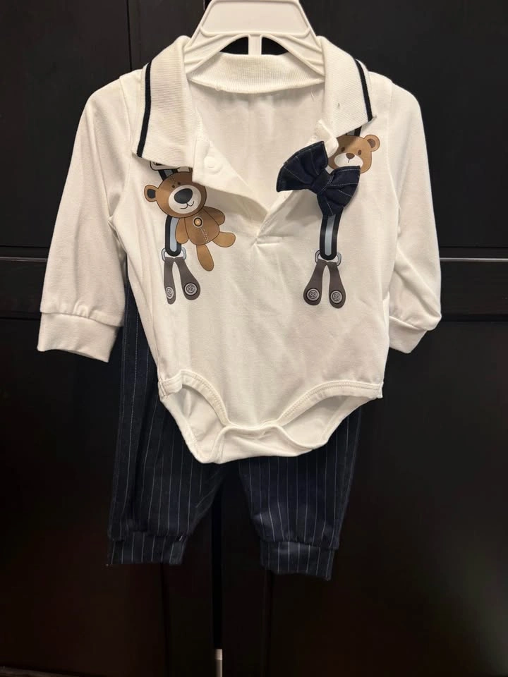 NEW baby boy fall 2 piece suit. Size 1-3 months - photo 2