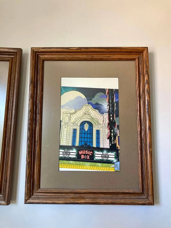 Vintage frame w/ Music Box Theatre print Jeff/portage park thumbnail