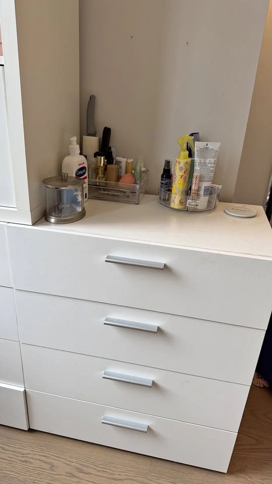 White Modern 4-Drawer Dressers (Set of 2)