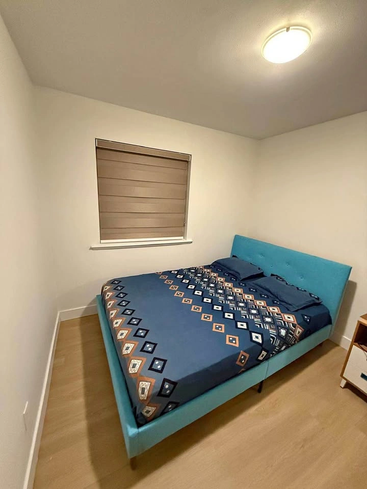 Teal Upholstered Queen Bed Frame and Mattress