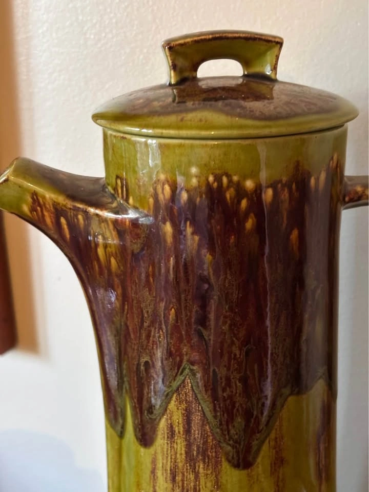 Vintage Mid Century Modern Drip Glaze 6 Piece Coffee Set - photo 5