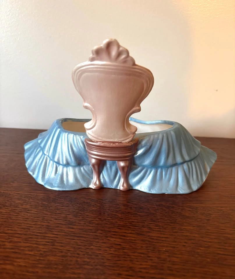 Vintage Ceramic Vanity Table and Chair Trinket Dish Planter - photo 3
