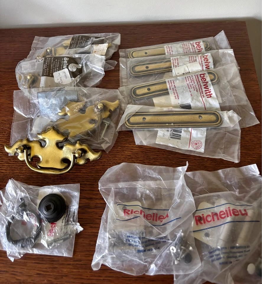Vintage Brass Furniture Hardware Lot Belwith Batwing Pulls