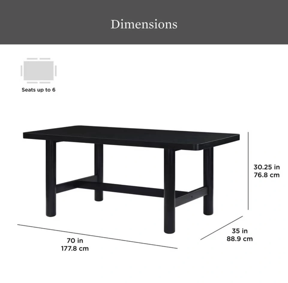Better Homes & Gardens Adlin 70” Dining Table – Charcoal - photo 2