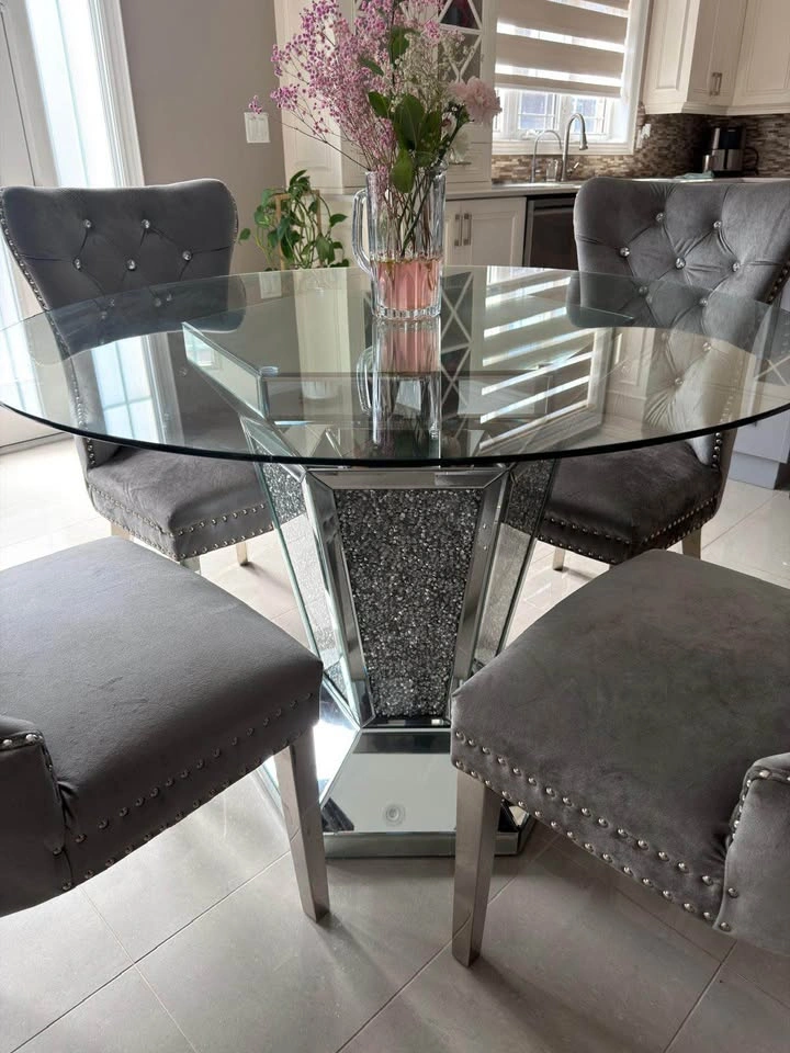Glass table dining set with chairs - photo 2