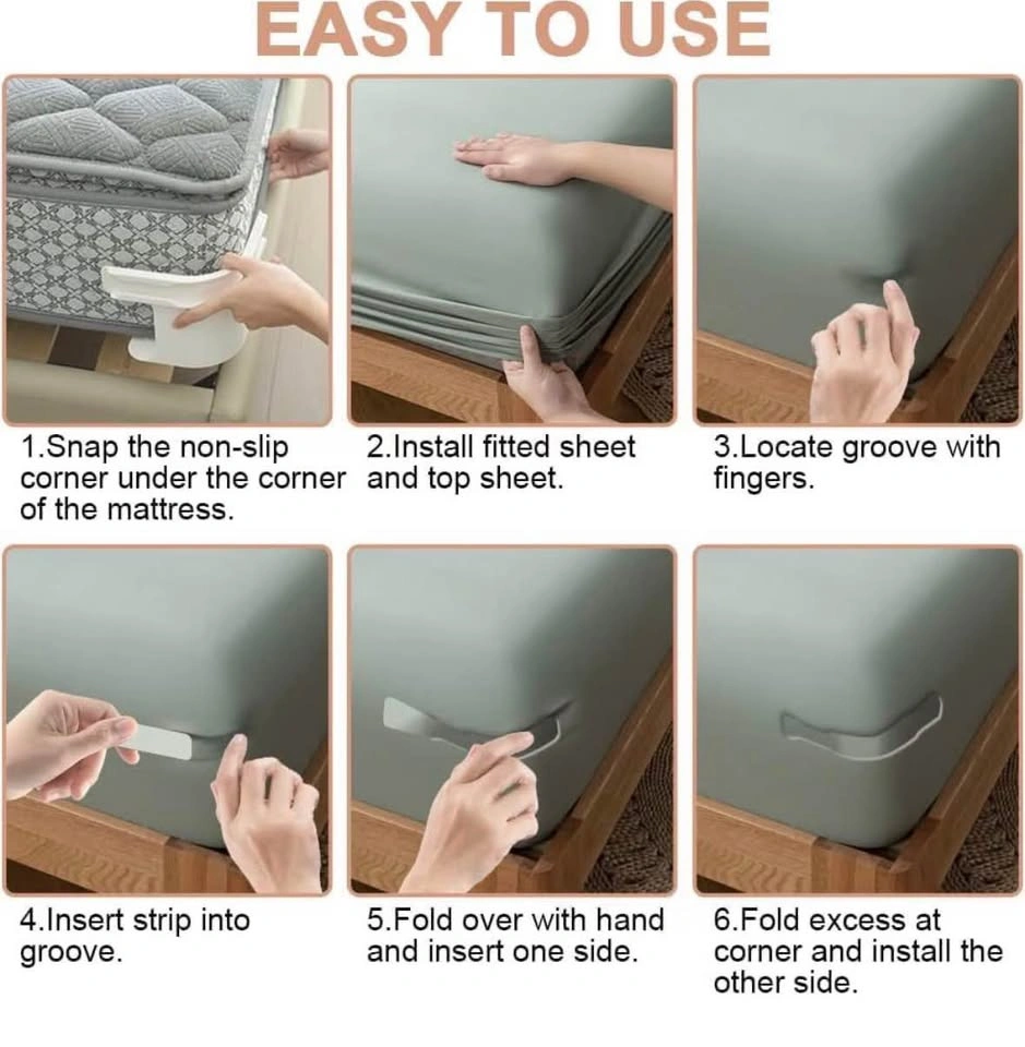 Heavy Duty Bed Sheet Holders, Strong Grip Sheet Clips (White - 4 - photo 3