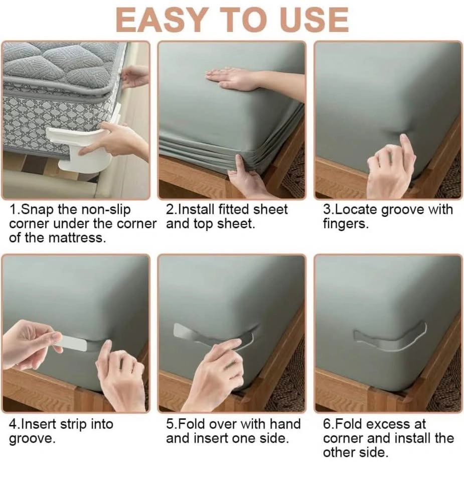Heavy Duty Bed Sheet Holders, Strong Grip Sheet Clips (Gray-4PCS - photo 3