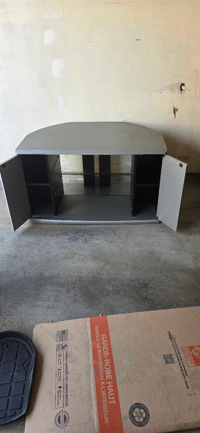 Silver Corner TV Stand / Entertainment Center