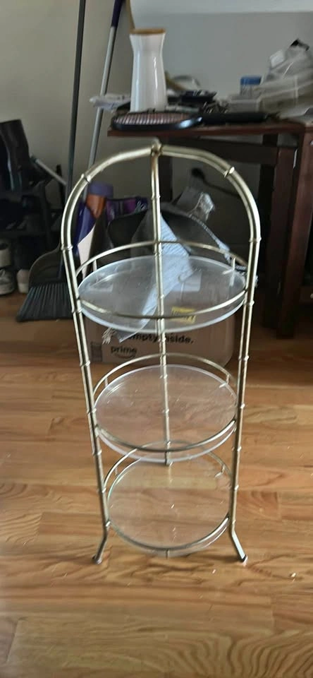 Gold and glass bar cart