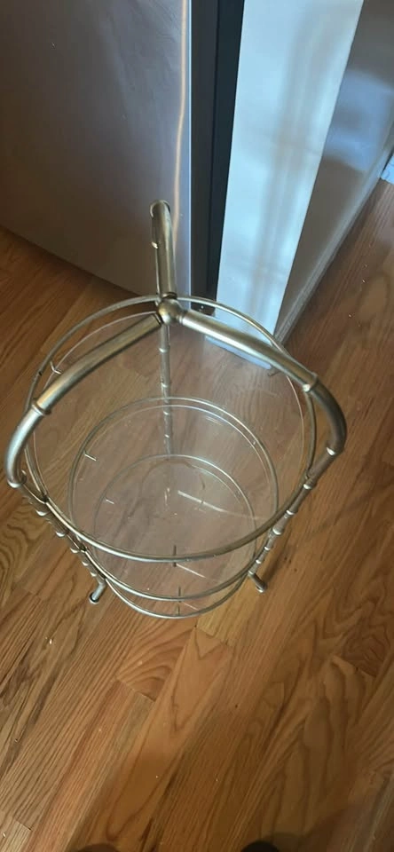 Gold and glass bar cart - photo 2